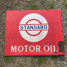 Insegna smaltata bifacciale Motor Oil 1930/40