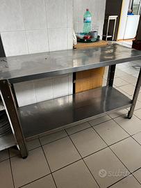 TAVOLO DA LAVORO PROFESSIONALE ACCIAIO