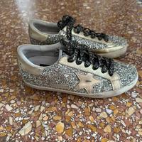 Scarpe golden goose super star argentate