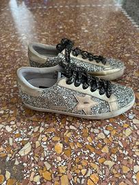 Scarpe golden goose super star argentate