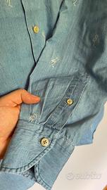 Camicia Xacus Tailor Fit – Denim Effetto Schiarito