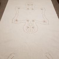 Tovaglia VINTAGE per 6 persone ricamata colore