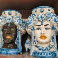 ceramica di Caltagirone teste di moro 33cm 