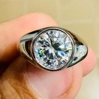 Anello argento moissanite certificata 3 carati