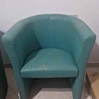 poltroncina verde ecopelle