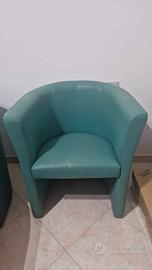poltroncina verde ecopelle