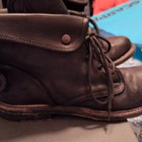 Stivaletto allacciato vera pelle donna