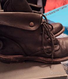 Stivaletto allacciato vera pelle donna