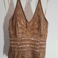 Top paillettes in seta