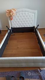 Letto contenitore una piazza e mezza con materasso