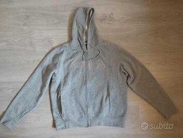 Felpa Fila Grigia con Zip e Cappuccio