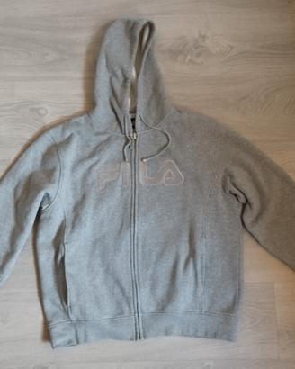 Felpa Fila Grigia con Zip e Cappuccio