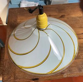 Lampadario vecchio vintage, vetro lotto