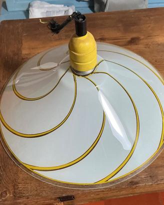 Lampadario vecchio vintage, vetro lotto