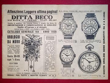Catalogo generale 164 ditta Beco - dicembre 1959