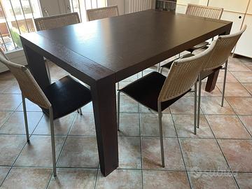 Tavolo Calligaris con sei sedie