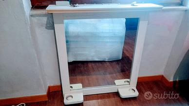 Specchio da  bagno in vero legno con faretti