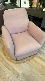 Poltrona reclinabile tessuto sfoderabile rosa