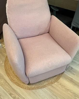 Poltrona reclinabile tessuto sfoderabile rosa