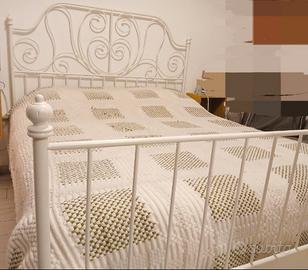 struttura letto bianco rete doghe matrimoniale