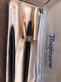 Coppia penne stilografica e biro FLAMINIA ORO