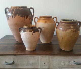 4 Capase in terracotta smaltate