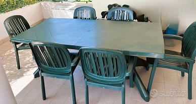 tavolo da esterno con sei sedie marca NARDI