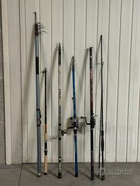 6 canne da pesca miste canna pasturatore