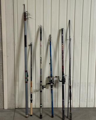 6 canne da pesca miste canna pasturatore