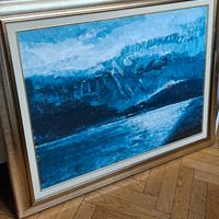 Dipinto Paesaggio Montano Invernale Astratto