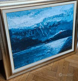 Dipinto Paesaggio Montano Invernale Astratto