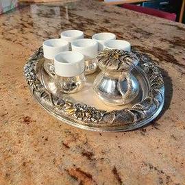 Set tazze da té con vassoio Argento