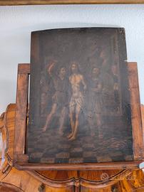 Olio su tavola del 500. Flagellazione di Cristo