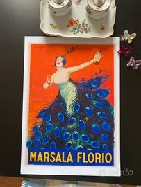Poster vintage Marsala Florio A3 stampa
