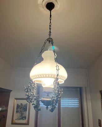 Lampadario vintage stile lampada a petrolio in vet