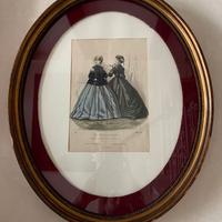 Grafica, quadro con rivista moda femminile 1800