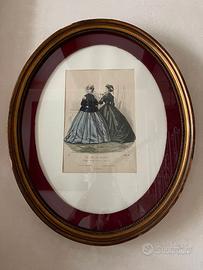 Grafica, quadro con rivista moda femminile 1800