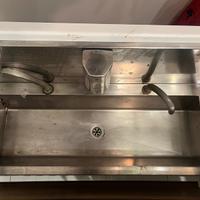 Lavandino acciaio inox doppio