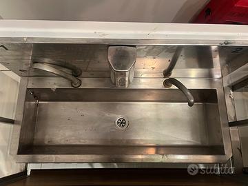 Lavandino acciaio inox doppio