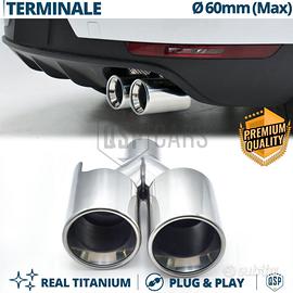 Terminale Scarico DOPPIO Tondo Auto TITANIO CROMAT