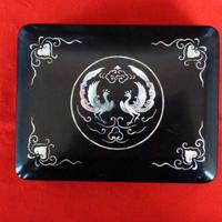 ANTICA SCATOLA CINESE IN LEGNO LACCATO PRIMO '900