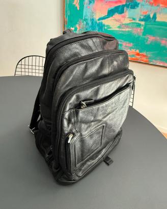 PIQUADRO Zaino Pelle Nera Porta PC — Usato