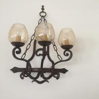 Lampada antica applique ferro battuto