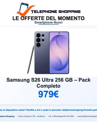 Samsung S26 Ultra 256GB – Pack Completo Nuovo