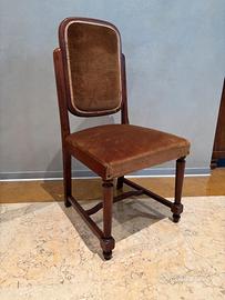 Sedia anni 80 in velluto marrone