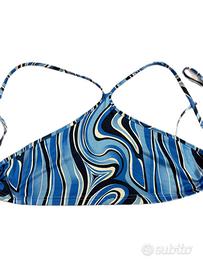 Top blu stampa marmorizzata