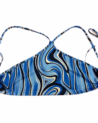 Top blu stampa marmorizzata