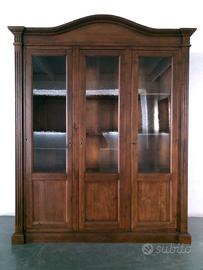 Libreria stile classica tre ante in legno massello