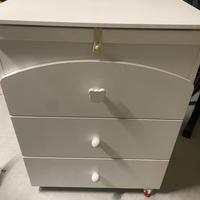 mobile fasciatoio settimino cassettiera bianca