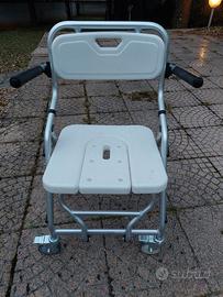 Sedia WC doccia con ruote